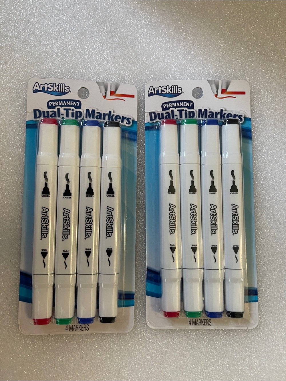 ArtSkills Permanent Dual-Tip Markers - Multicolor  8 markers in total 2 packs